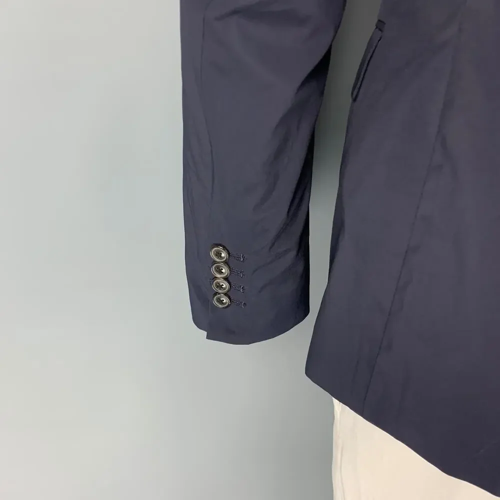 NVY by NICK WOOSTER Size L Navy Mixed Patterns Single Breasted Sport Coat